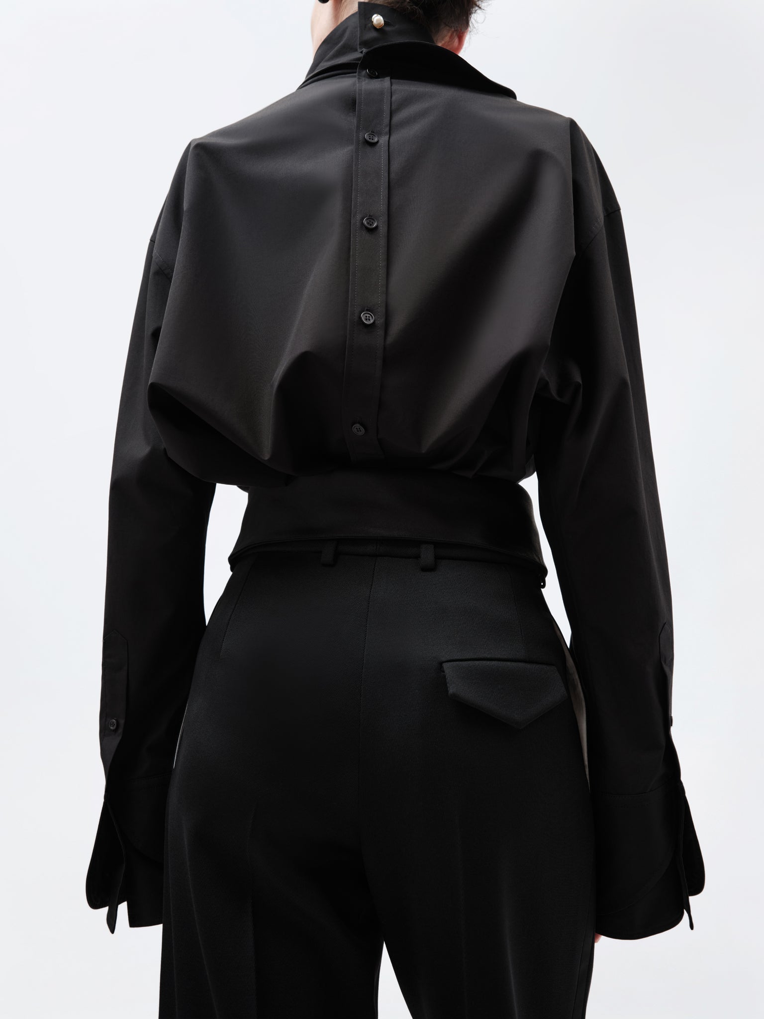Pantalon orchidée en sergé de laine fluide