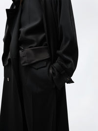 Pantalon orchidée en sergé de laine fluide