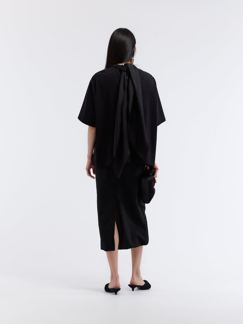 Scarf T-shirt in compact jersey