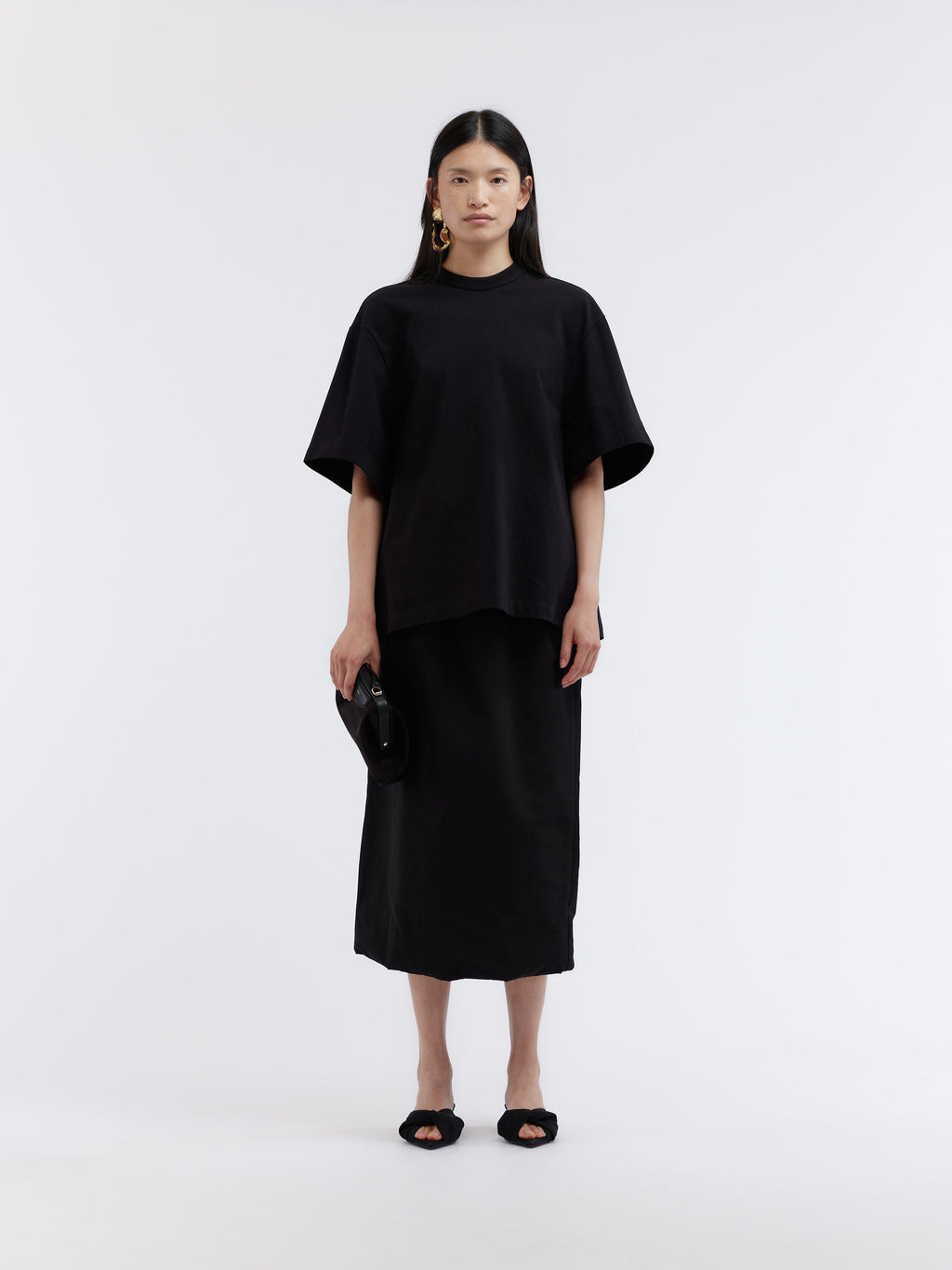 Scarf T-shirt in compact jersey