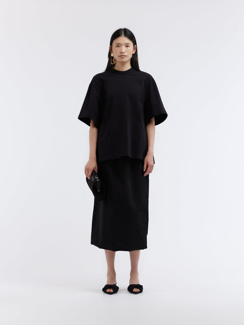 Scarf T-shirt in compact jersey