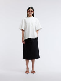 Scarf T-shirt in compact jersey