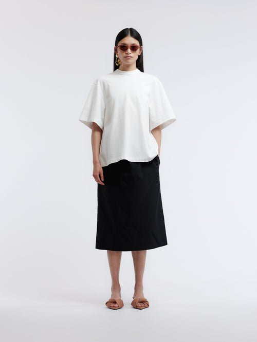 Scarf T-shirt in compact jersey