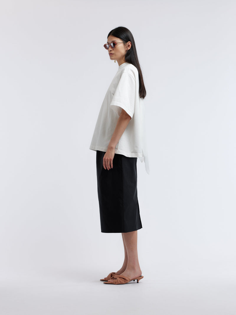 Scarf T-shirt in compact jersey