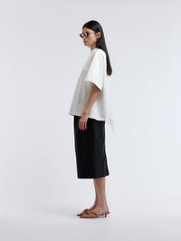 Scarf T-shirt in compact jersey