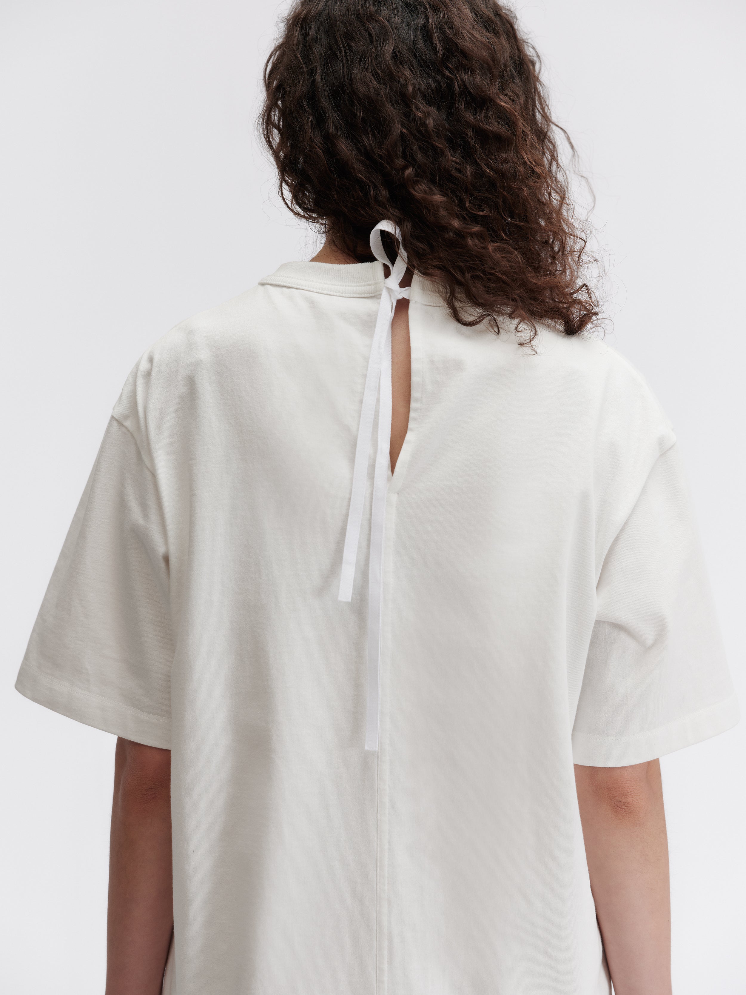 Tie back T-shirt in compact jersey