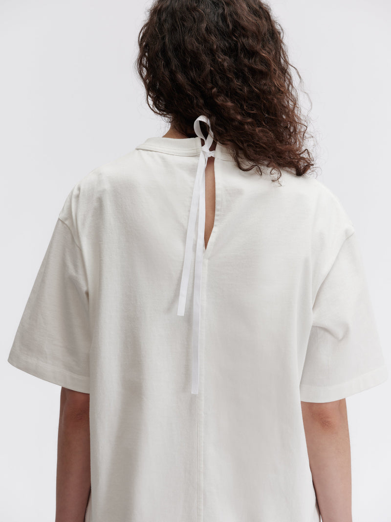 Tie back T-shirt in compact jersey