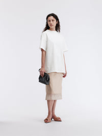 Tie back T-shirt in compact jersey