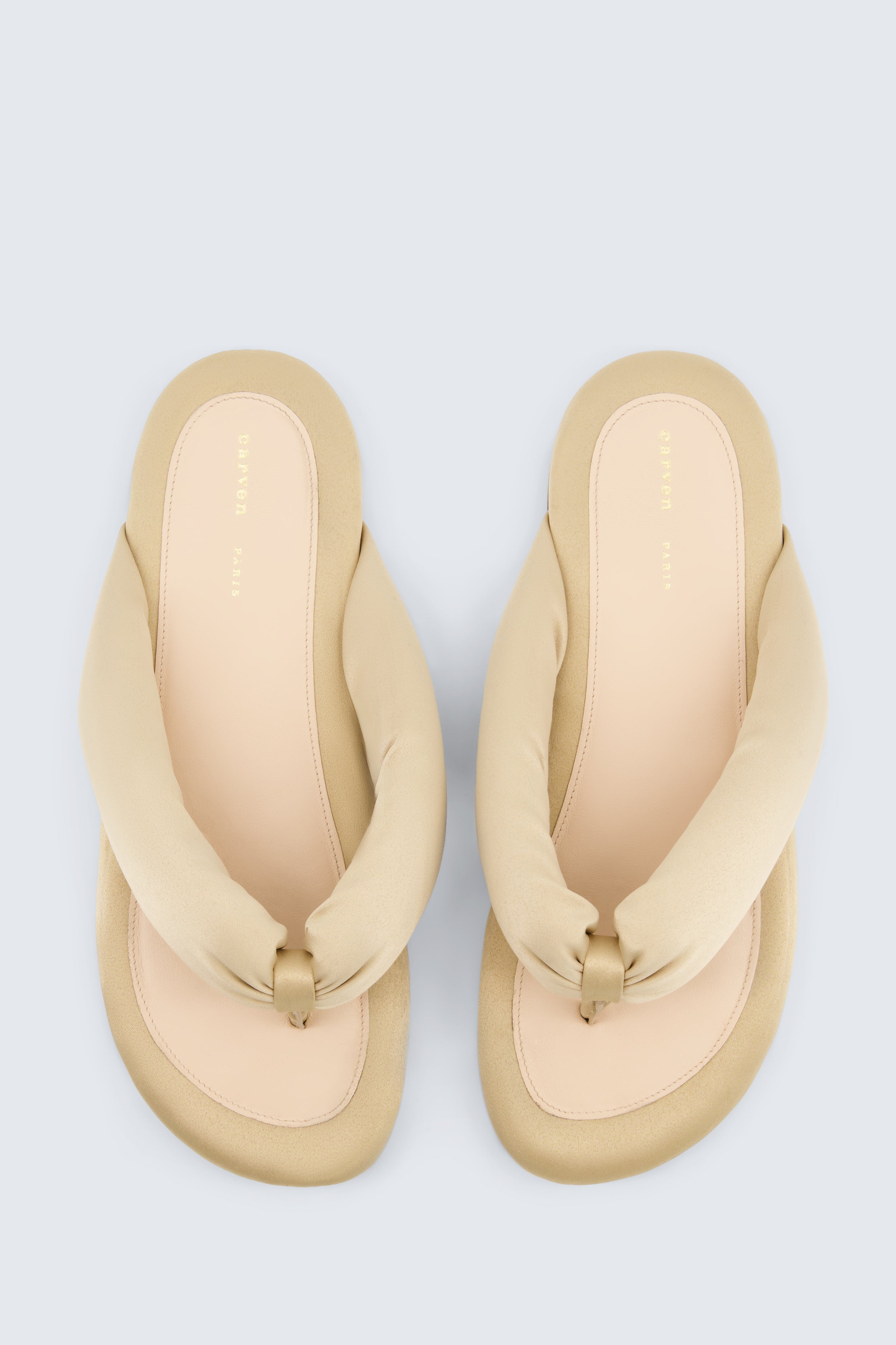Garnier padded sandal in matte satin