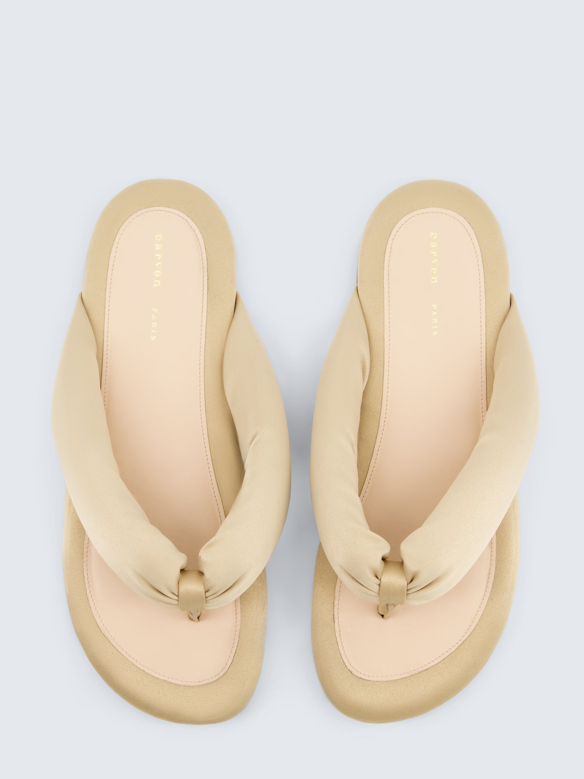 Garnier padded sandal in matte satin