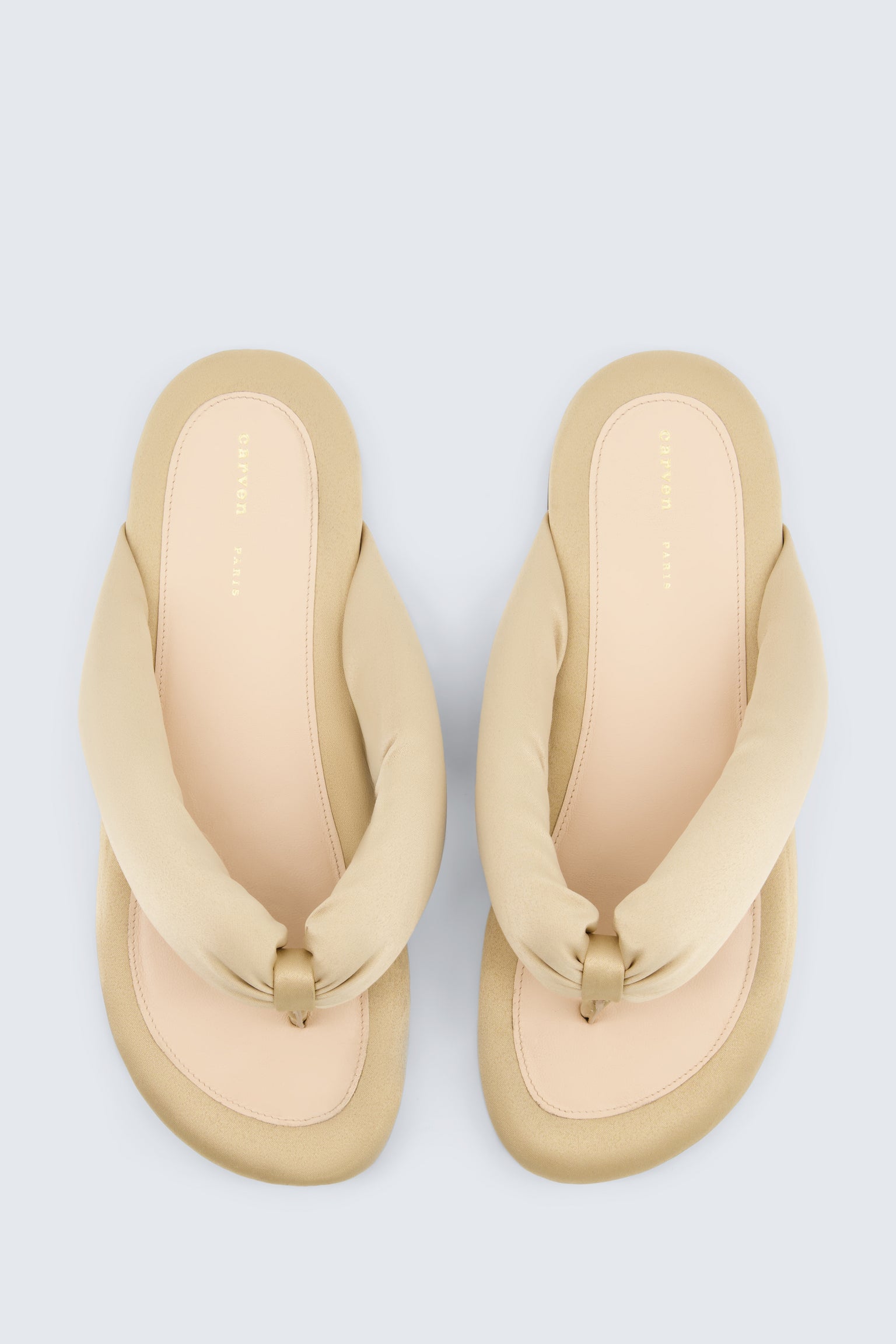 Garnier padded sandal in matte satin
