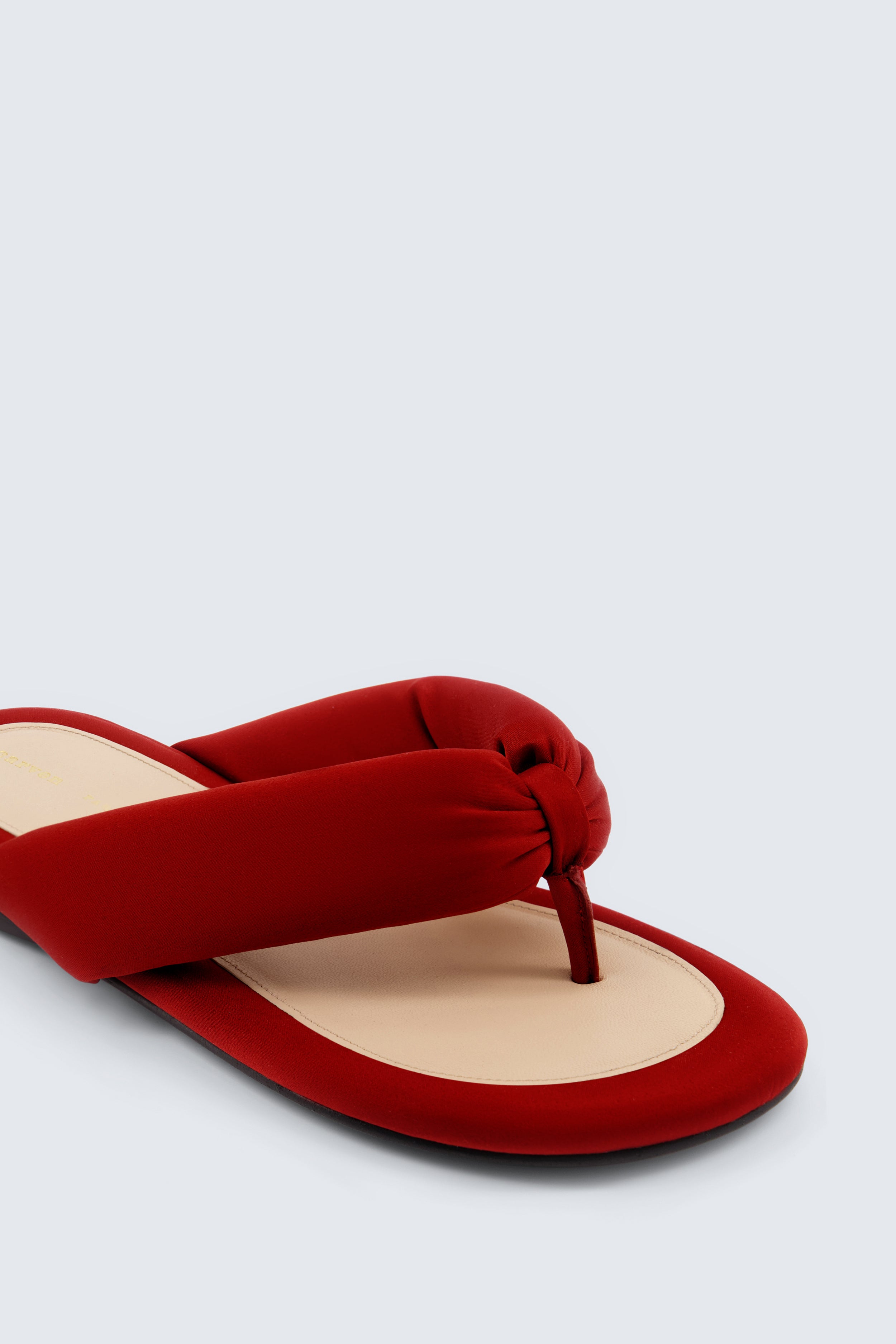 Garnier padded sandal in matte satin