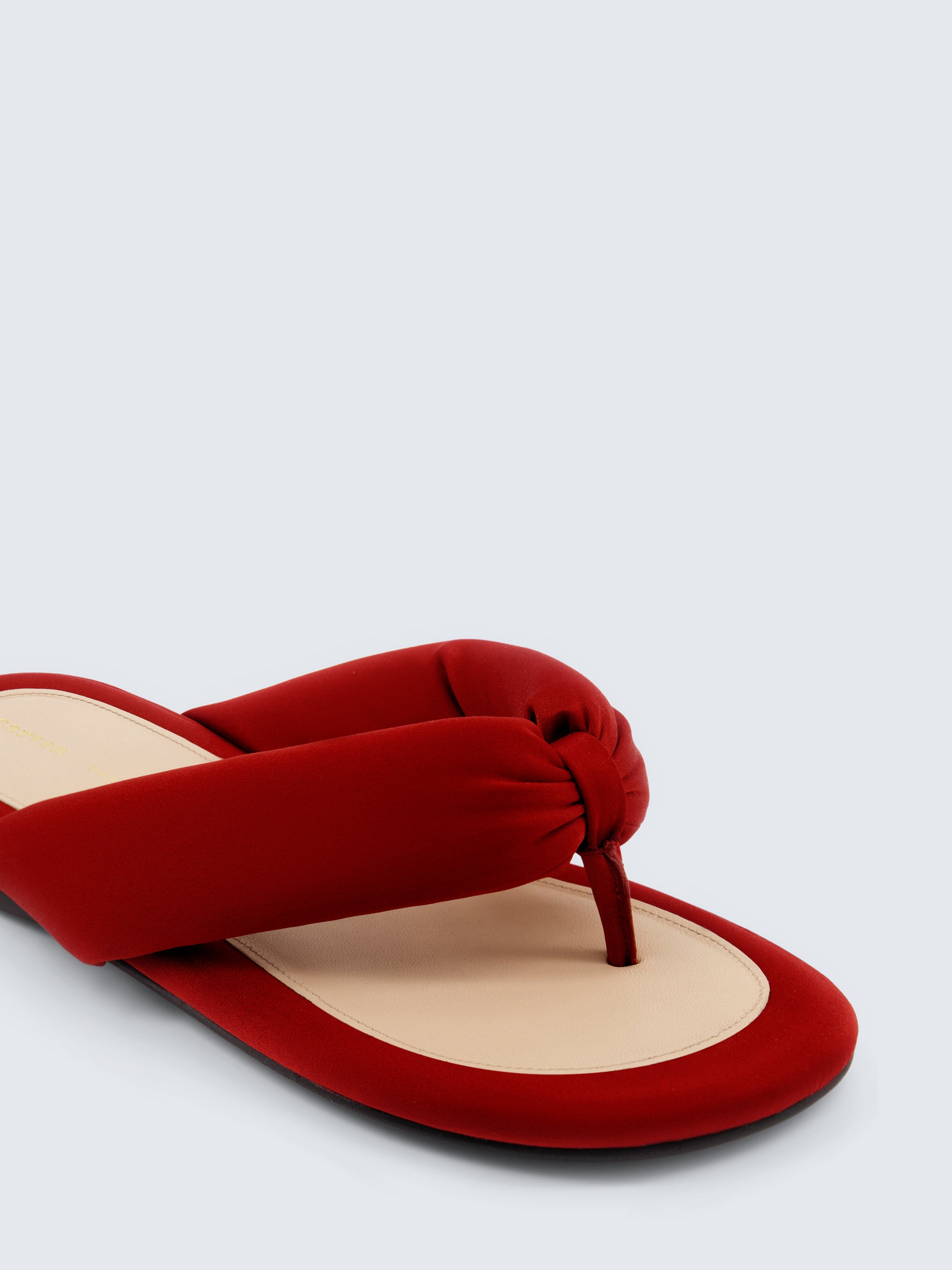 Garnier padded sandal in matte satin