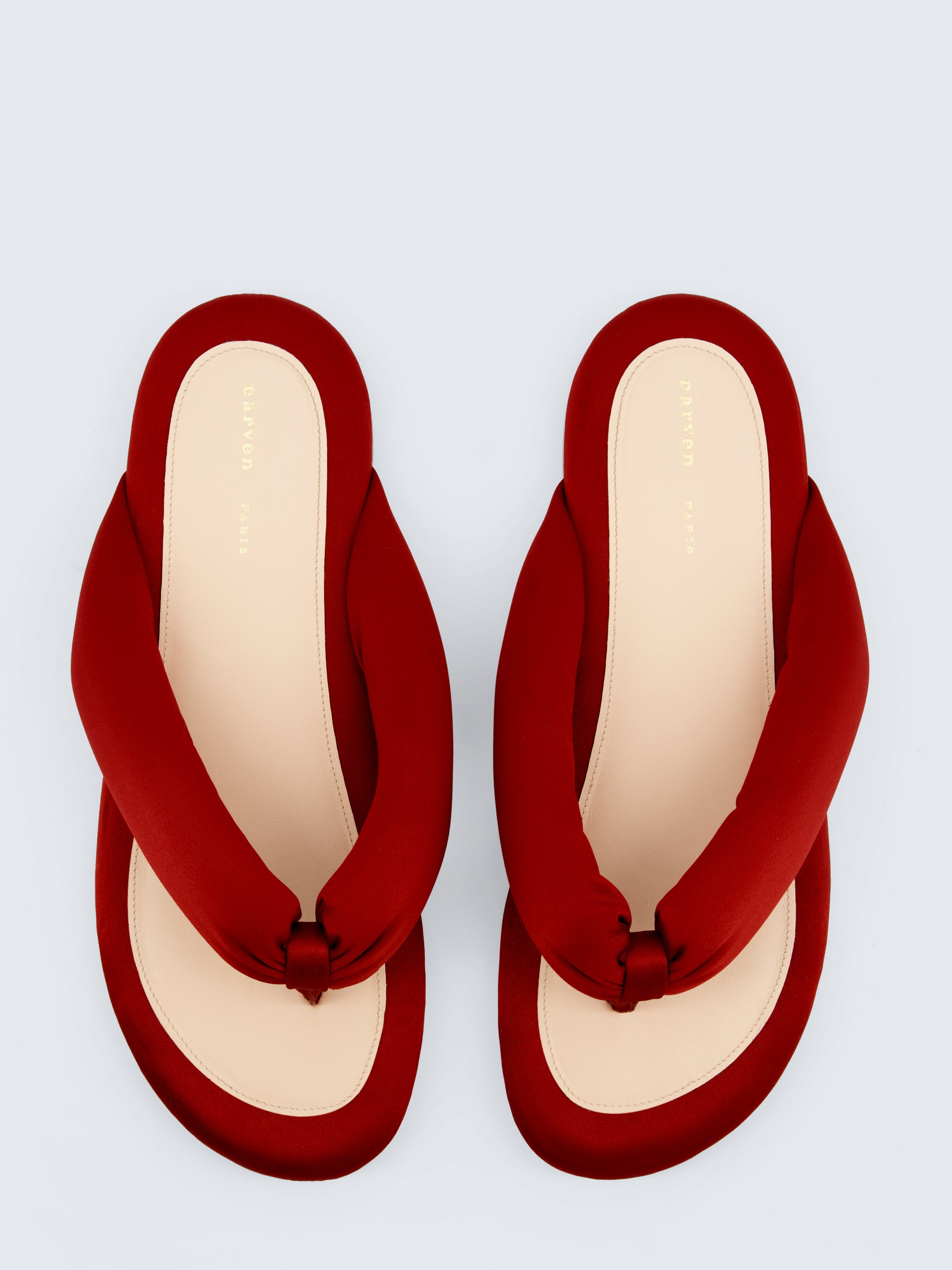 Garnier padded sandal in matte satin