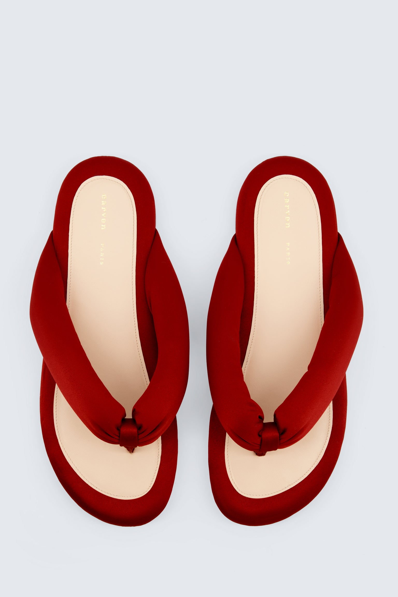 Garnier padded sandal in matte satin