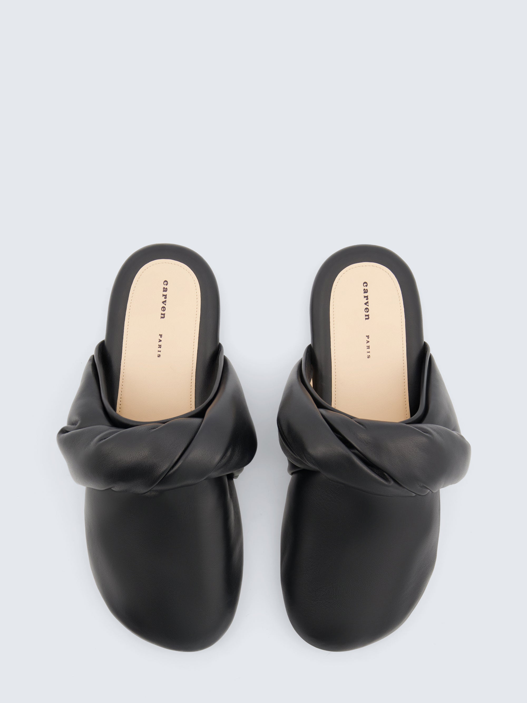 Garnier knotted mule in nappa leather