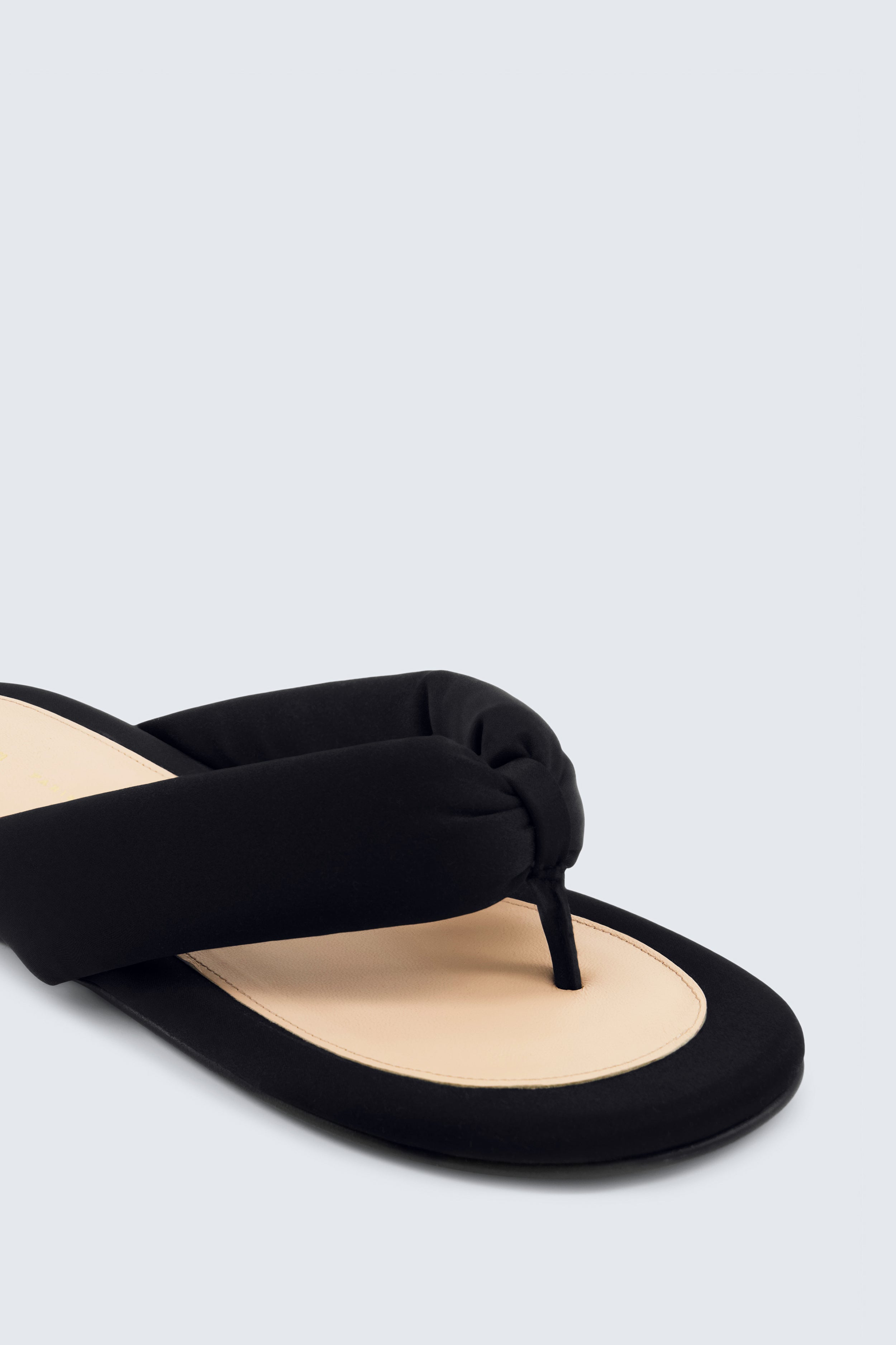 Garnier padded sandal in matte satin