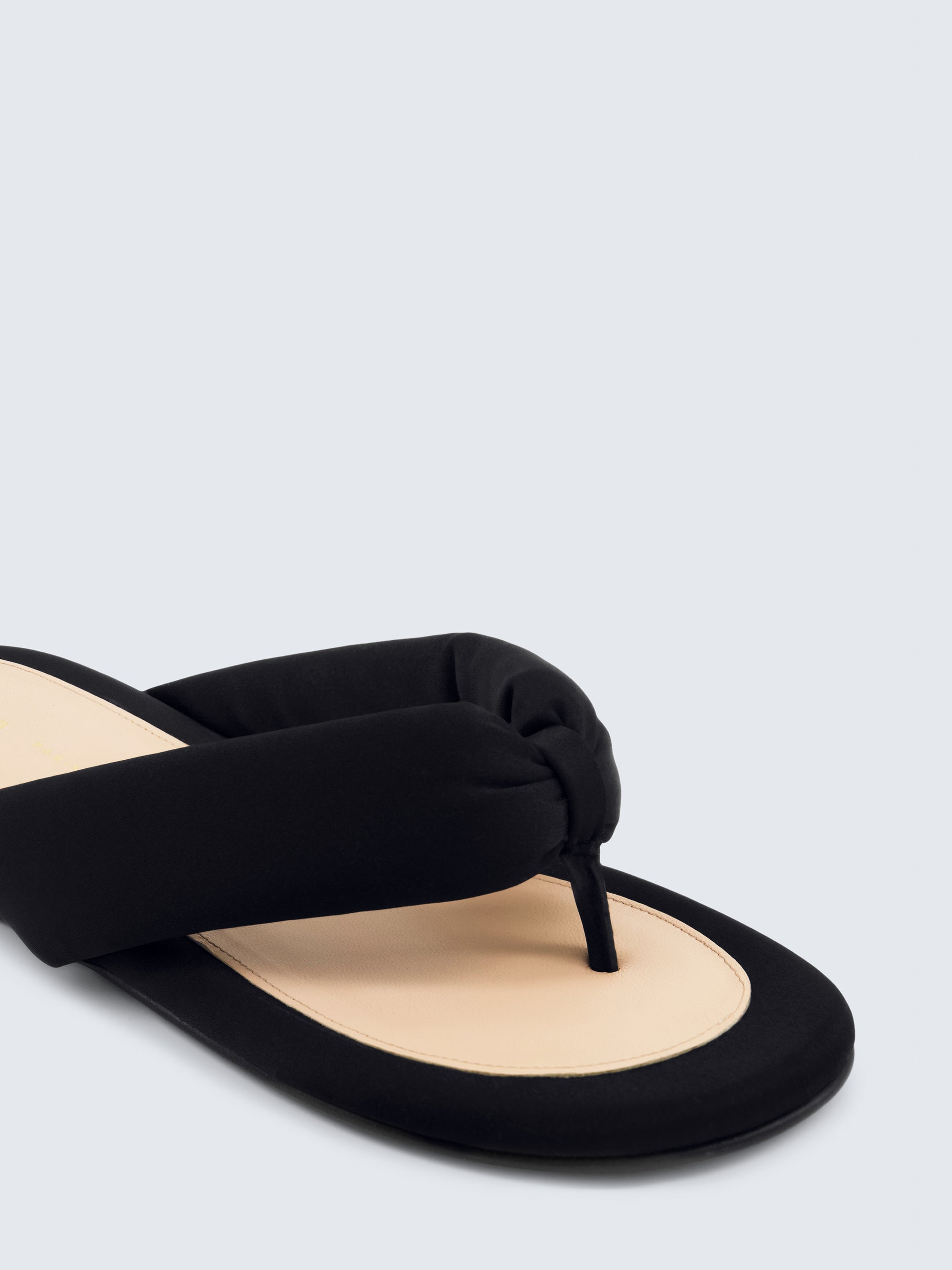 Garnier padded sandal in matte satin