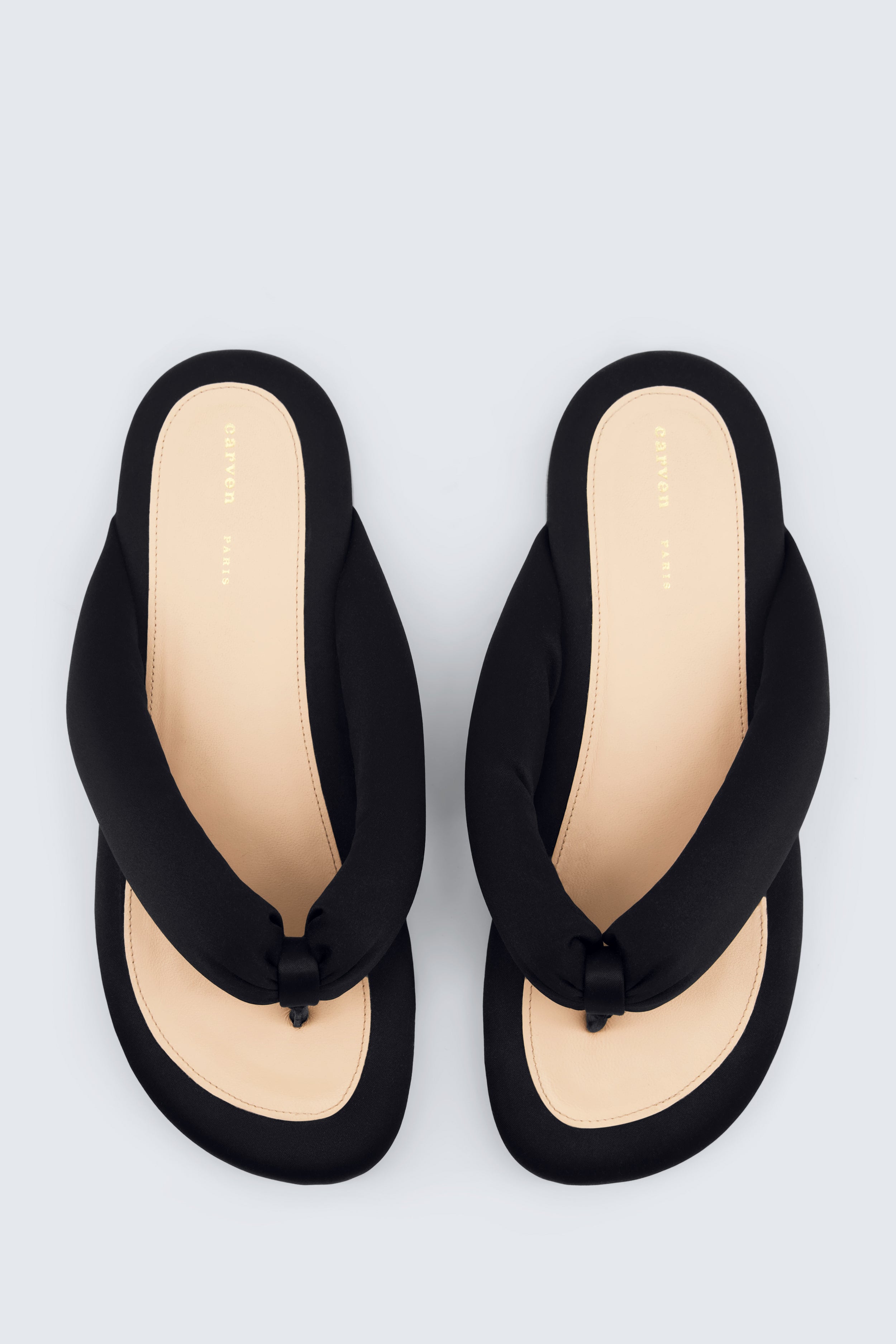 Garnier padded sandal in matte satin