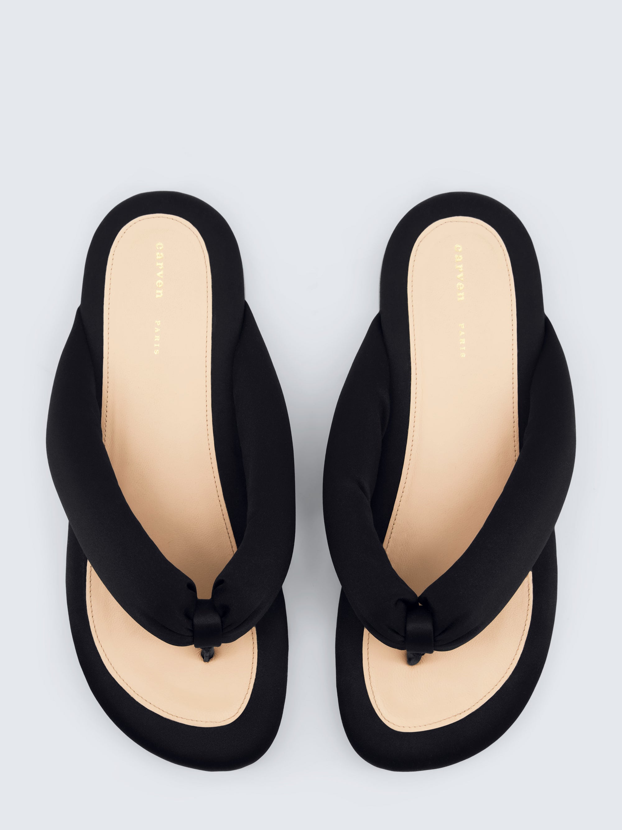 Garnier padded sandal in matte satin