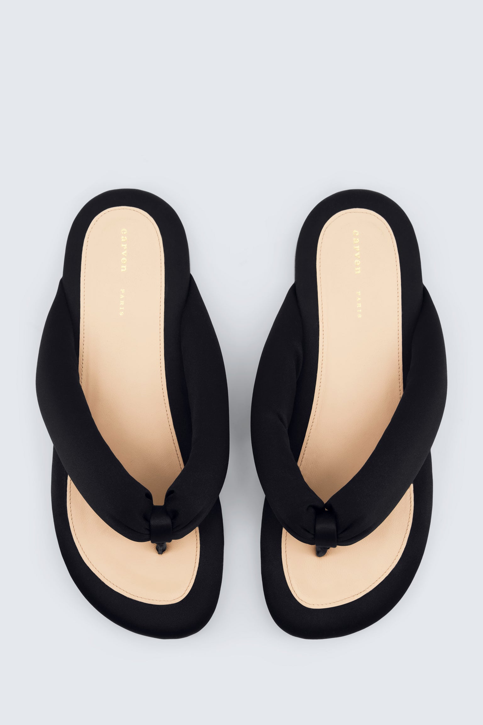 Garnier padded sandal in matte satin