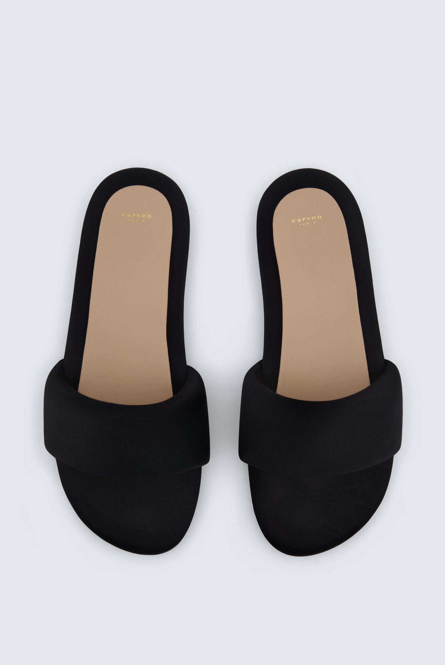 Garnier padded slides in satin fabric