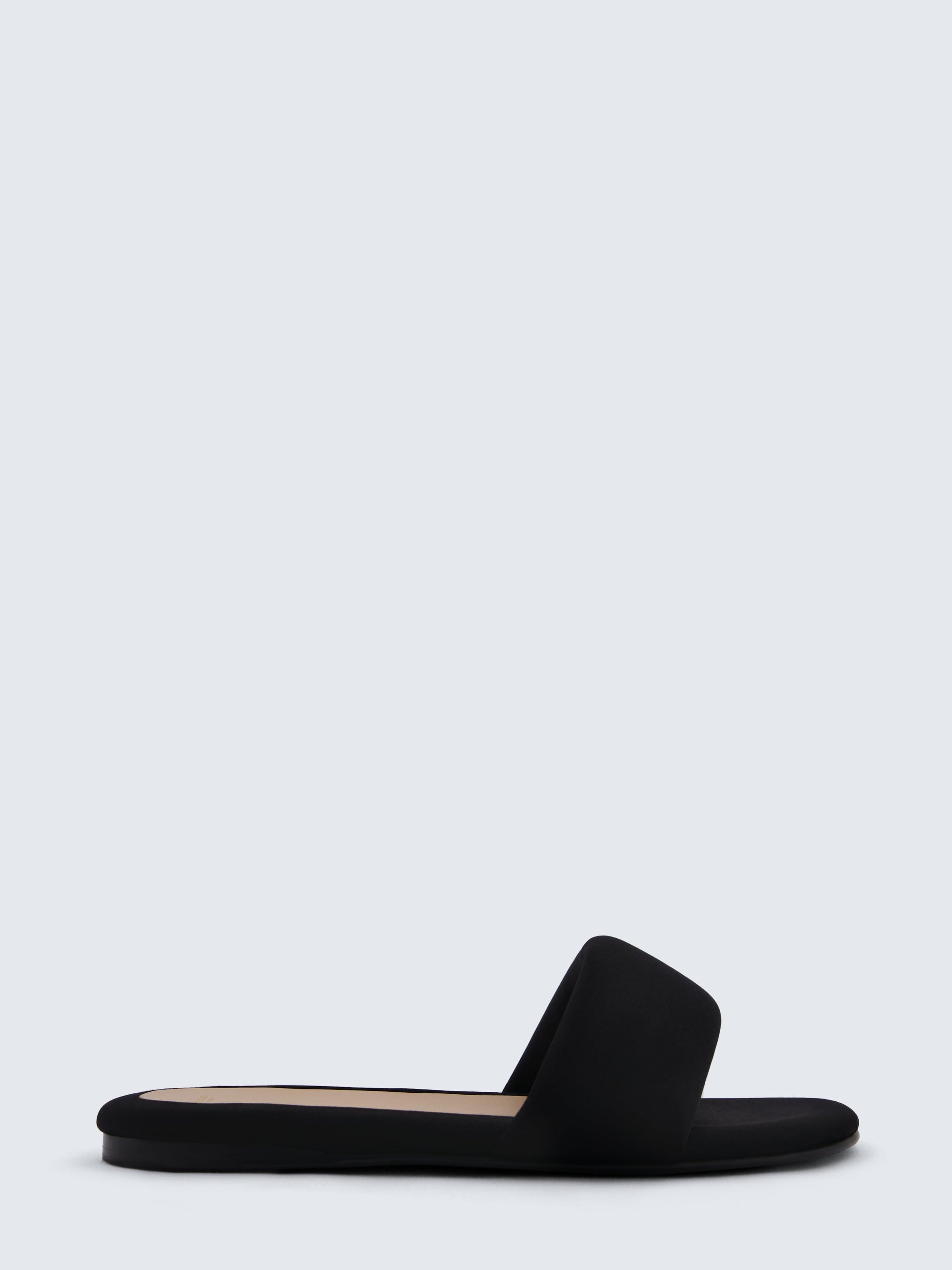Garnier padded slides in satin fabric