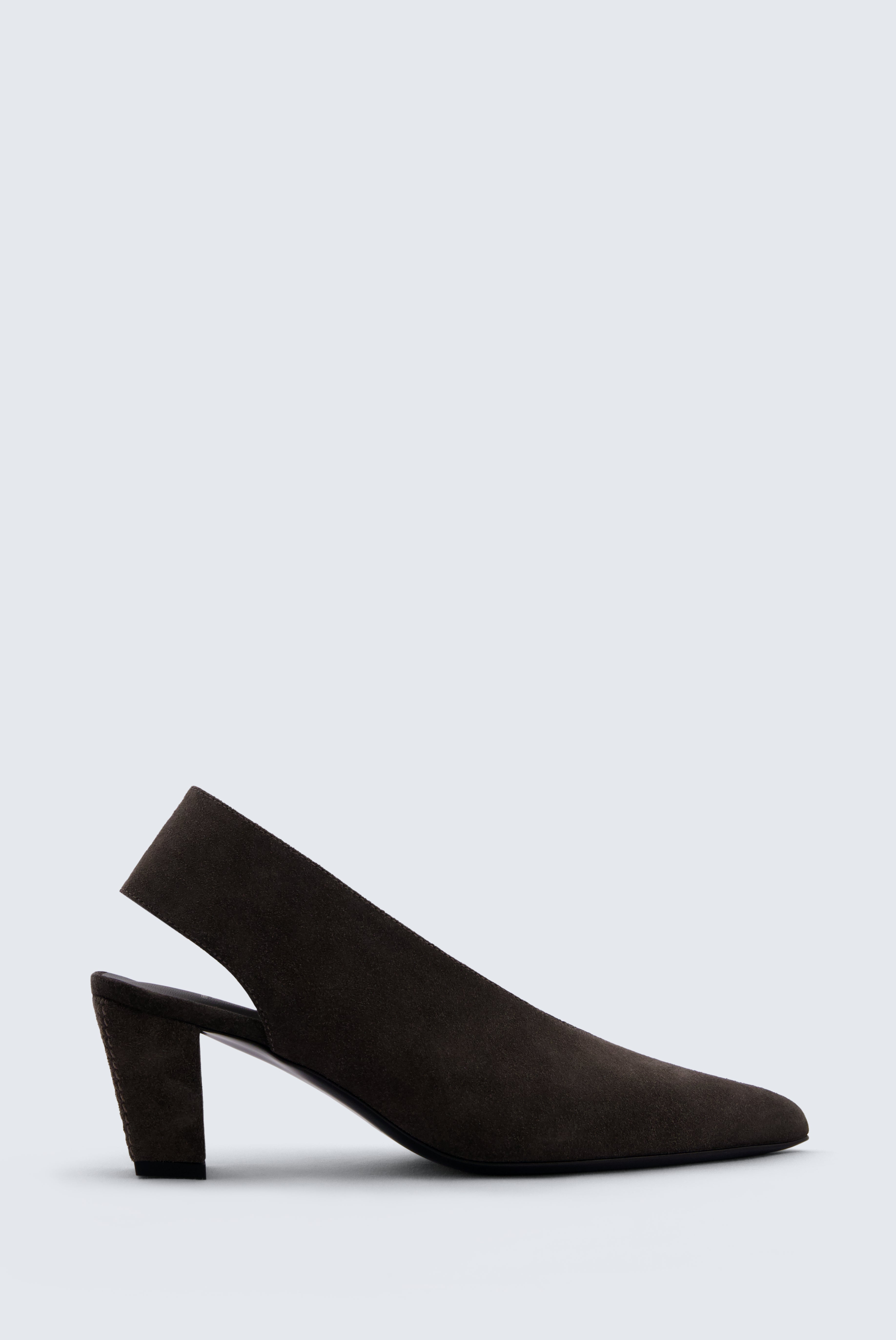 Rivoli slingback in split leather