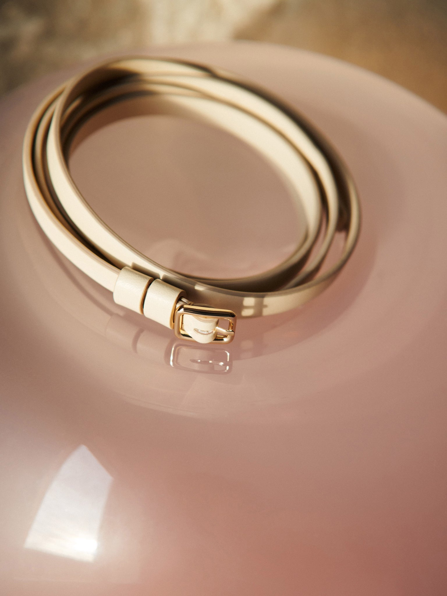 Ceinture double tour en cuir