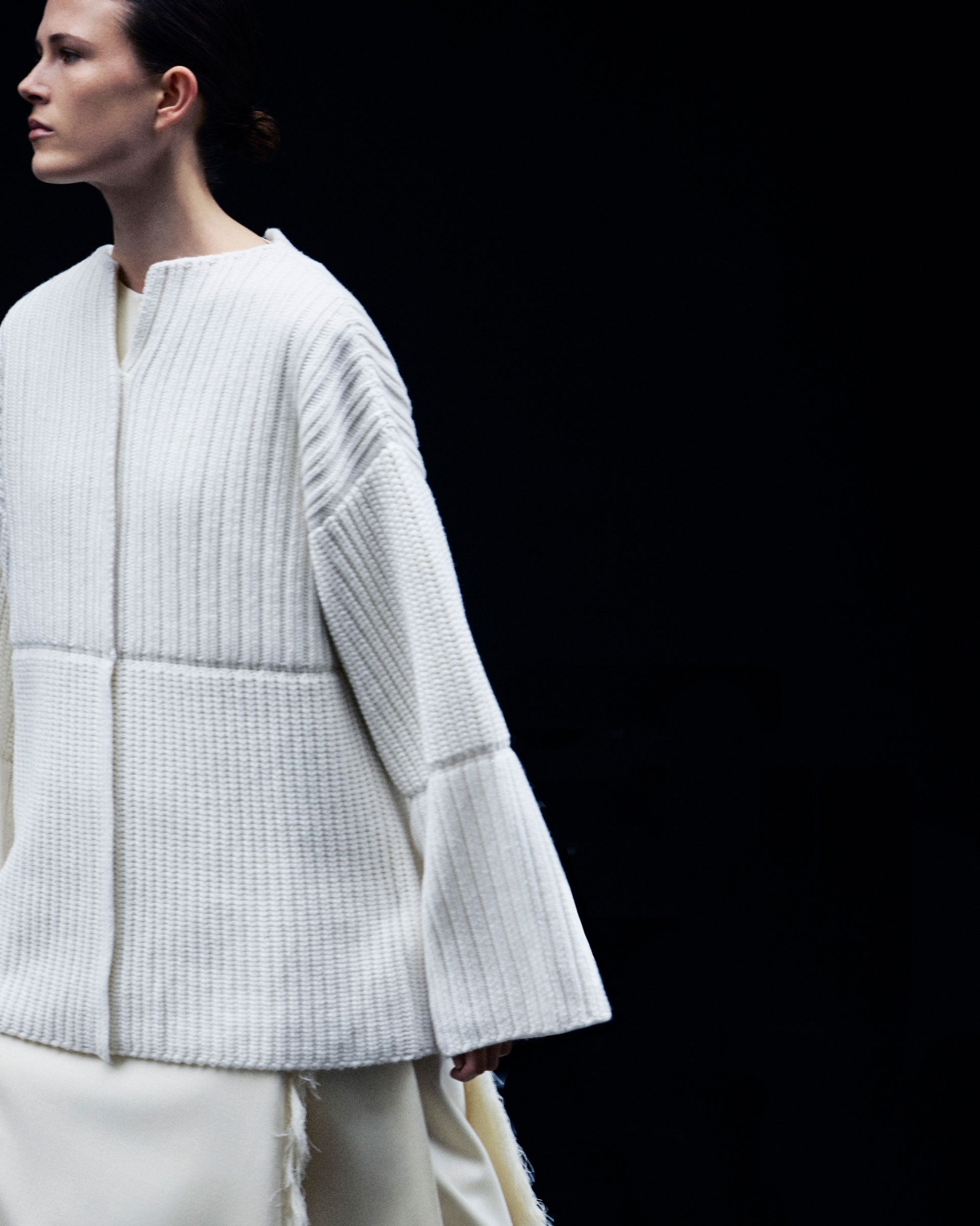 CARVEN パープル コート ビッグカラーハーフコート